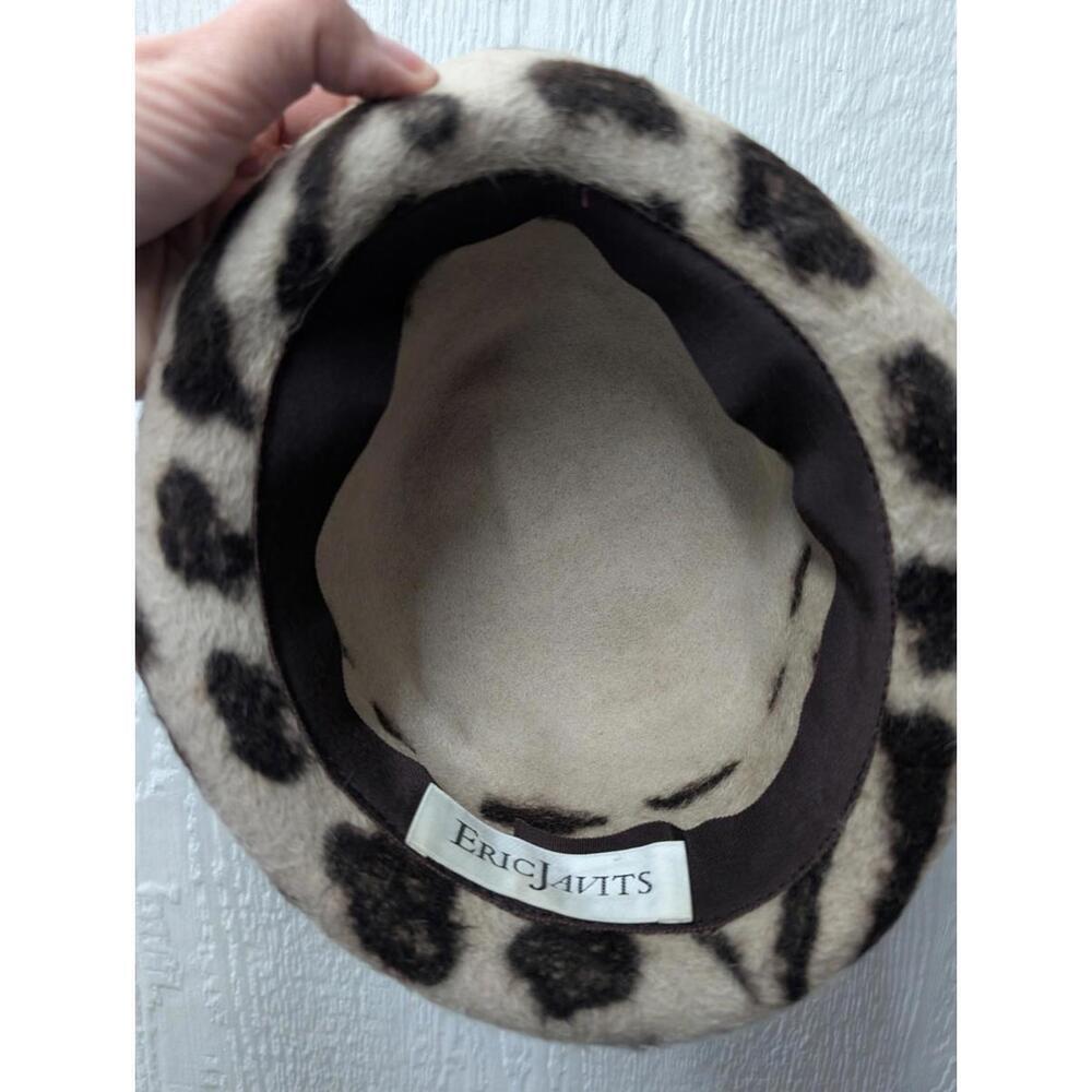 Vintage Eric Javits Wool Mohair Giraffe Animal Print Hat - Picture 5 of 6